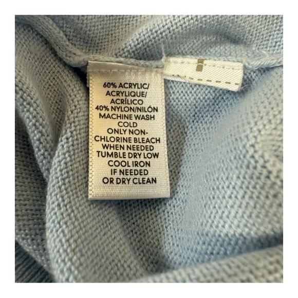Loft Baby Blue V Neck Pullover Preppy Sweater Size S - Picture 5 of 7